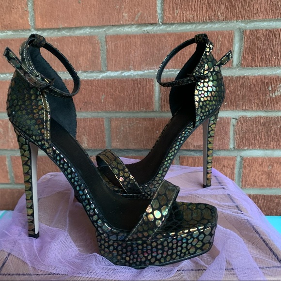 NIB 💯💥ASOS Snake print Platform Heel Sandals - Picture 3 of 6